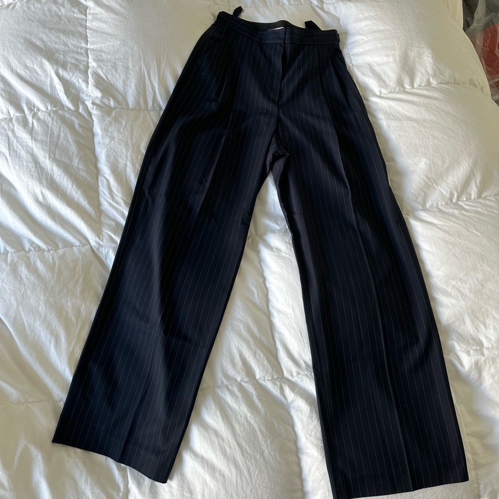 The Frankie Shop Melora Trouser Navy Pinstripe Size M NWT